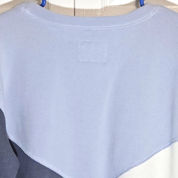 Abercrombie & Fitch Soft A&F Collection Colorblock Blue White Sweatshirt Small - Picture 7 of 7